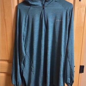 Eddie Bauer Teal Hooded Pullover